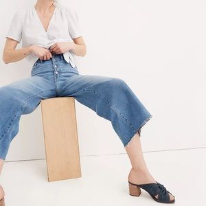 Madewell Tall Wide-Leg Crop Jeans: Button-Front Edition Blue Denim Size 30 Tall